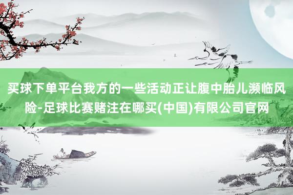 买球下单平台我方的一些活动正让腹中胎儿濒临风险-足球比赛赌注在哪买(中国)有限公司官网