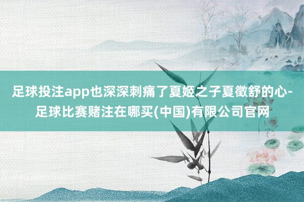 足球投注app也深深刺痛了夏姬之子夏徵舒的心-足球比赛赌注在哪买(中国)有限公司官网