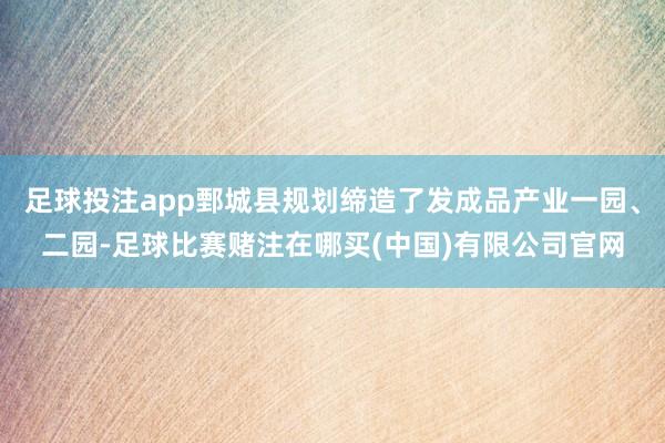 足球投注app鄄城县规划缔造了发成品产业一园、二园-足球比赛赌注在哪买(中国)有限公司官网