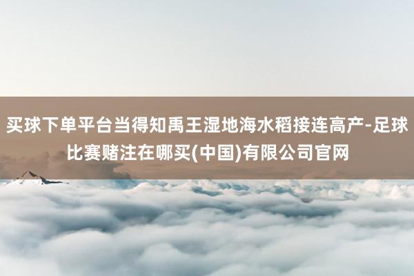 买球下单平台当得知禹王湿地海水稻接连高产-足球比赛赌注在哪买(中国)有限公司官网