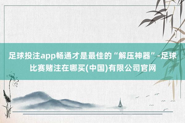 足球投注app畅通才是最佳的“解压神器”-足球比赛赌注在哪买(中国)有限公司官网
