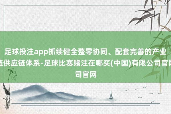 足球投注app抓续健全整零协同、配套完善的产业链供应链体系-足球比赛赌注在哪买(中国)有限公司官网
