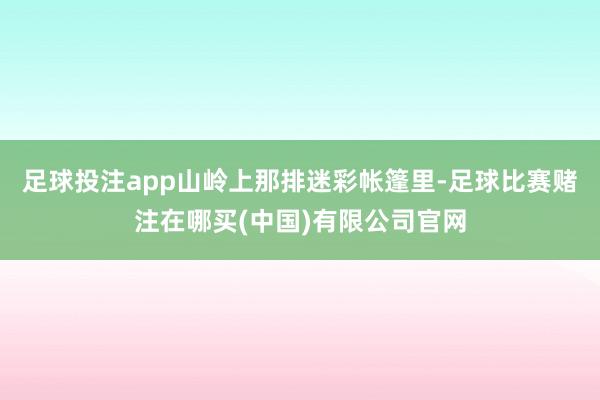 足球投注app山岭上那排迷彩帐篷里-足球比赛赌注在哪买(中国)有限公司官网