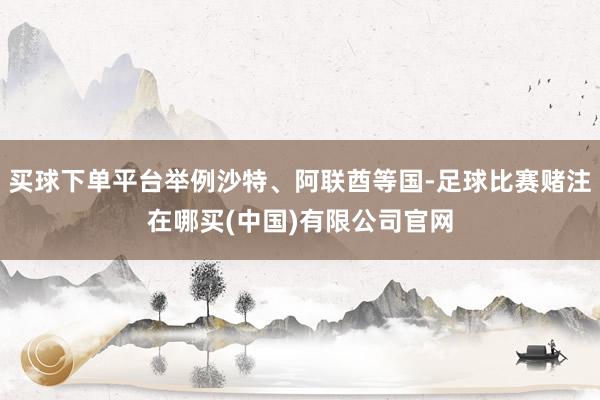 买球下单平台举例沙特、阿联酋等国-足球比赛赌注在哪买(中国)有限公司官网