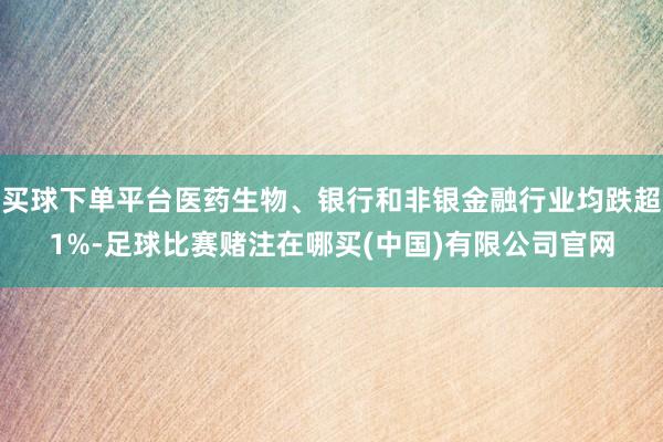 买球下单平台医药生物、银行和非银金融行业均跌超1%-足球比赛赌注在哪买(中国)有限公司官网