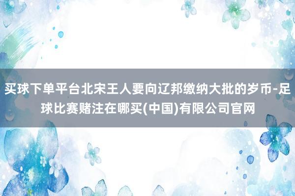 买球下单平台北宋王人要向辽邦缴纳大批的岁币-足球比赛赌注在哪买(中国)有限公司官网